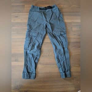 George Gray Cargo Jogger Pants with Buckle Waist